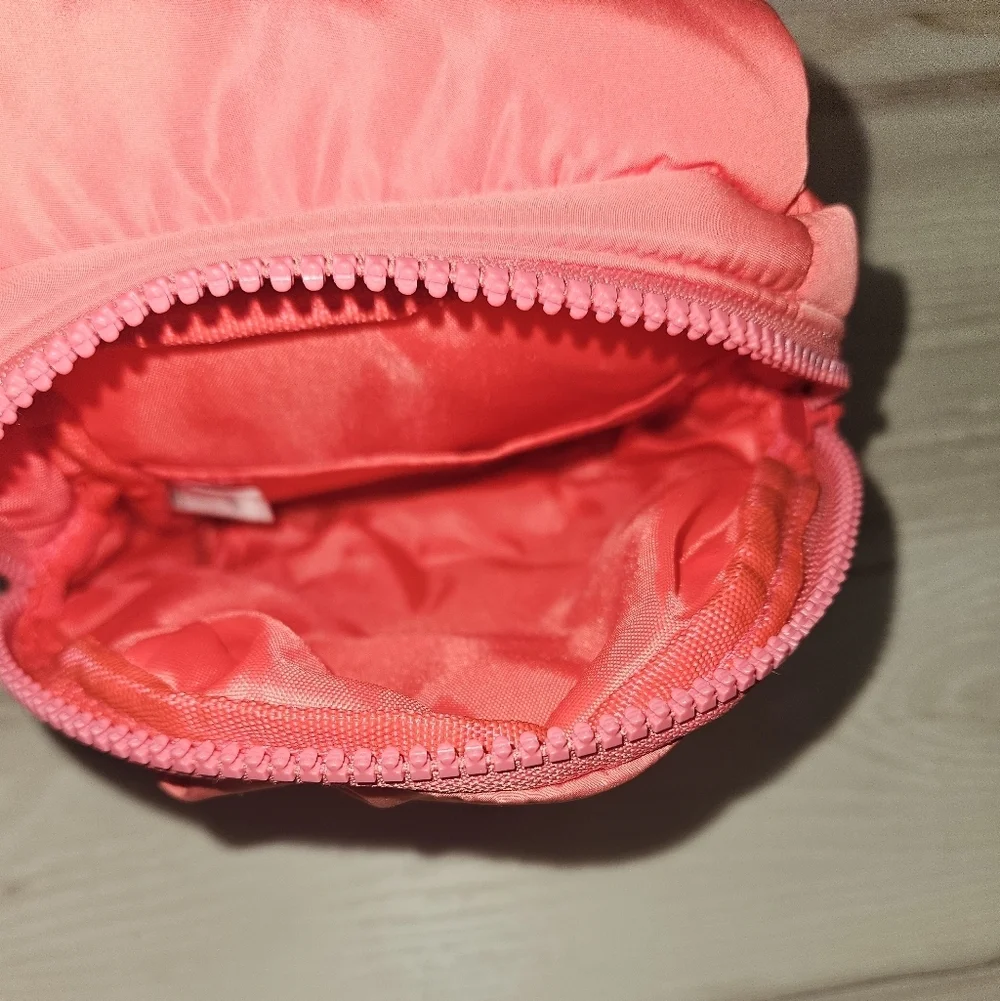 Savvi Wren Quilted Crossbody Bag Coral Adjustable Strap Zip Pockets